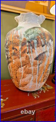 A Very Large Striking Vintage Hand Thrown Studio Art Pottery Vase Decorative