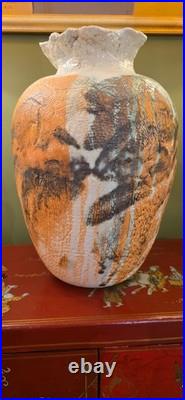 A Very Large Striking Vintage Hand Thrown Studio Art Pottery Vase Decorative