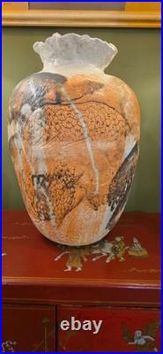 A Very Large Striking Vintage Hand Thrown Studio Art Pottery Vase Decorative