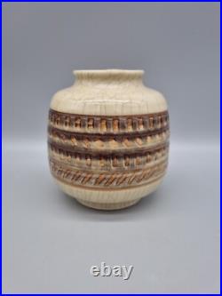 A Vintage Bullers Studio Pottery Handmade Vase 254 Agnete Hoy, Crackle Glaze A Vintage Bullers Studio Pottery Handmade Vase 254 Agnete Hoy, Crackle Glaze