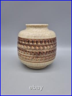 A Vintage Bullers Studio Pottery Handmade Vase 254 Agnete Hoy, Crackle Glaze A Vintage Bullers Studio Pottery Handmade Vase 254 Agnete Hoy, Crackle Glaze