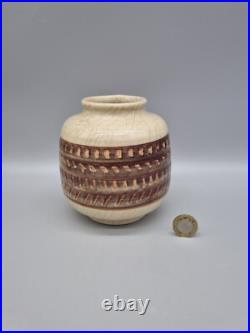 A Vintage Bullers Studio Pottery Handmade Vase 254 Agnete Hoy, Crackle Glaze A Vintage Bullers Studio Pottery Handmade Vase 254 Agnete Hoy, Crackle Glaze
