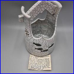 A Will Illsley Studio Pottery Raku Pot, Fish, Torkington Gallery, Stamford