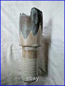 A gorgeous BRUTALIST sculptural studio pottery vase form by Laurence Morris
