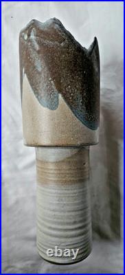 A gorgeous BRUTALIST sculptural studio pottery vase form by Laurence Morris