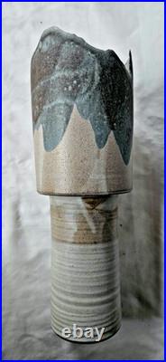 A gorgeous BRUTALIST sculptural studio pottery vase form by Laurence Morris