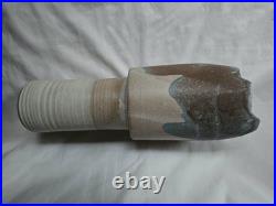 A gorgeous BRUTALIST sculptural studio pottery vase form by Laurence Morris