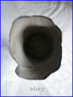 A gorgeous BRUTALIST sculptural studio pottery vase form by Laurence Morris