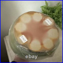 Abstract Studio Pottery Vase Iridescent Moss Colour Signed With Impressed Mark