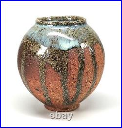 Adam Buick Studio Pottery Stoneware Moon Jar with Drip Glaze RARELY AVAILABLE