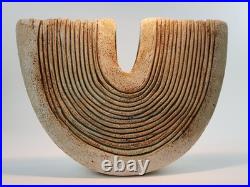 Alan Wallwork Studio Pottery Large Classic Combed Crescent Form 24 x 32cm Mint Alan Wallwork Studio Pottery Large Classic Combed Crescent Form 24 x 32cm Mint