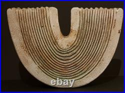 Alan Wallwork Studio Pottery Large Classic Combed Crescent Form 24 x 32cm Mint Alan Wallwork Studio Pottery Large Classic Combed Crescent Form 24 x 32cm Mint