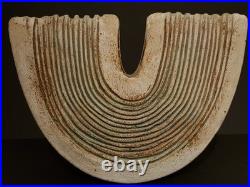 Alan Wallwork Studio Pottery Large Classic Combed Crescent Form 24 x 32cm Mint Alan Wallwork Studio Pottery Large Classic Combed Crescent Form 24 x 32cm Mint
