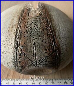 Alan Wallwork Studio Pottery Pebble Split Form Seed Pod Vase Signed 1931+