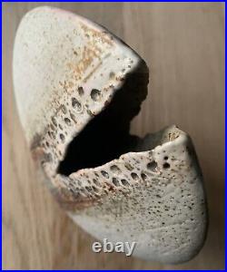Alan Wallwork Studio Pottery Pebble Split Form Seed Pod Vase Signed 1931+