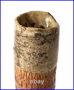 Alan Wallwork Studio Pottery Stoneware Cylinder Vase 22.5cm Height