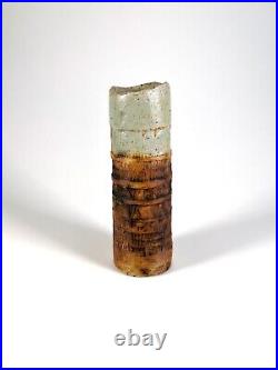 Alan Wallwork studio pottery totemic cylinder vase 1960s Greenwich England