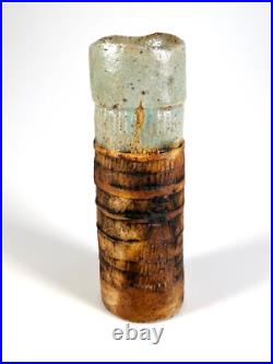 Alan Wallwork studio pottery totemic cylinder vase 1960s Greenwich England