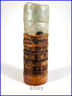 Alan Wallwork studio pottery totemic cylinder vase 1960s Greenwich England
