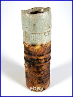 Alan Wallwork studio pottery totemic cylinder vase 1960s Greenwich England