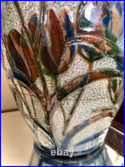 Alexander Lauder Barum Pottery Pair Of Large Vases 38cm Circa 1910