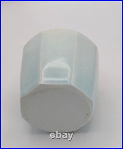 Amanda Brier Vase Faceted Celadon Stoneware Studio Pottery Vase