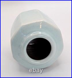 Amanda Brier Vase Faceted Celadon Stoneware Studio Pottery Vase