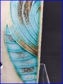 An Unusual Glazed Angled Glazed Carn Pottery Studio Pottery Vase John Beusmans