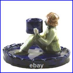 An unique antique Art Deco Studio Pottery novelty Figural Candlestick C. 1926
