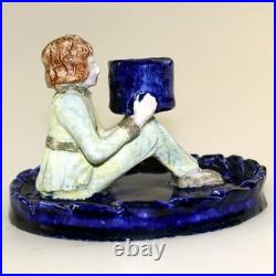 An unique antique Art Deco Studio Pottery novelty Figural Candlestick C. 1926
