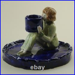 An unique antique Art Deco Studio Pottery novelty Figural Candlestick C. 1926