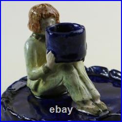 An unique antique Art Deco Studio Pottery novelty Figural Candlestick C. 1926
