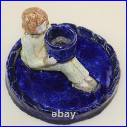 An unique antique Art Deco Studio Pottery novelty Figural Candlestick C. 1926