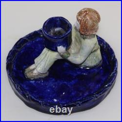 An unique antique Art Deco Studio Pottery novelty Figural Candlestick C. 1926