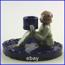 An unique antique Art Deco Studio Pottery novelty Figural Candlestick C. 1926