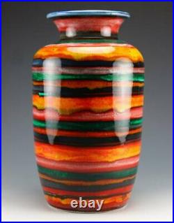 Anita Harris Art Pottery Rare Large Reactive Glazed Trial Vase, Gold Signed