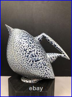 Anthony Theakston Studio Pottery Salt glazed Small Porcelain Bird Jug 11cm #2477