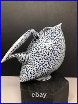 Anthony Theakston Studio Pottery Salt glazed Small Porcelain Bird Jug 11cm #2477 Anthony Theakston Studio Pottery Salt glazed Small Porcelain Bird Jug 11cm #2477