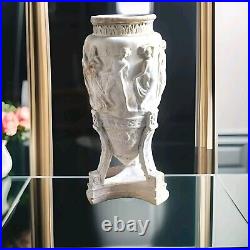 Antique 1850 style urn vase in patinated plaster stone around