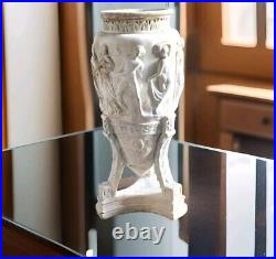 Antique 1850 style urn vase in patinated plaster stone around