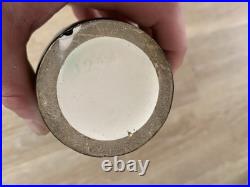 Antique Art Nouveau Studio Pottery Vase Sterling Silver Rim Nasturtium 1244