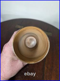 Antique Doulton Lambeth Agateware Metal Mounted Cup Engraved Shield Cartouche