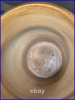Antique Doulton Lambeth Agateware Metal Mounted Cup Engraved Shield Cartouche