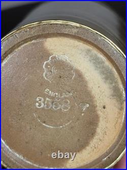 Antique Doulton Lambeth Agateware Metal Mounted Cup Engraved Shield Cartouche