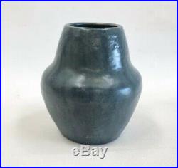 Arequipa Art Pottery Vase matte Blue glaze circa 1915 Vtg Antique Marin CA