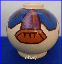 Art Deco French Simone Larrieu Signed Studio Pottery Vase Pot Made in France