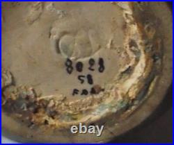 Art Deco Large Studio Pottery Vase Drip Wear Glaze green cream 1930s 8 tall vgc