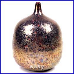 Art Pottery High Fired Vase Maker's Marked Mid Century Studio Pottery h14cm