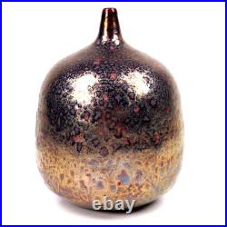 Art Pottery High Fired Vase Maker's Marked Mid Century Studio Pottery h14cm