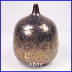 Art Pottery High Fired Vase Maker's Marked Mid Century Studio Pottery h14cm